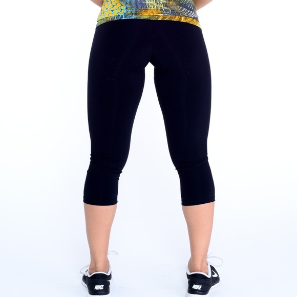 New Compression Capri with Animal Foldover Waist - Picture 2 of 6